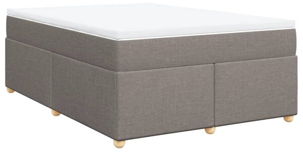 VidaXL Κρεβάτι Boxspring με Στρώμα Taupe 140x190 εκ. Υφασμάτινο