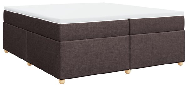 VidaXL Κρεβάτι Boxspring με Στρώμα Σκούρο Καφέ 200x200 εκ. Υφασμάτινο