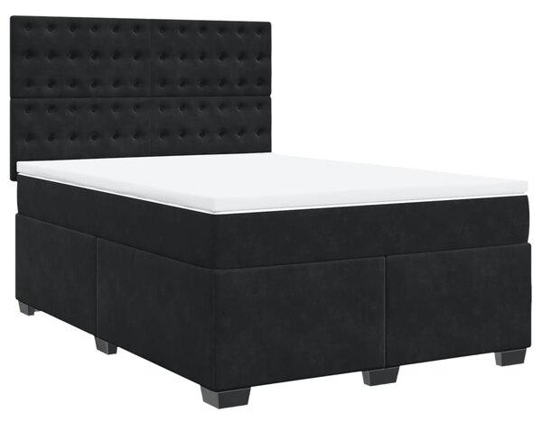 VidaXL Κρεβάτι Boxspring με Στρώμα Μαύρο 160x200 εκ. Βελούδινο