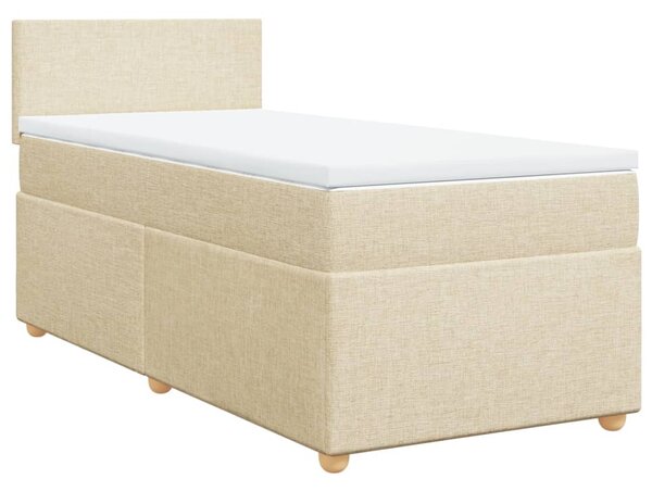 VidaXL Κρεβάτι Boxspring με Στρώμα Κρεμ 80 x 200 εκ. Υφασμάτινο