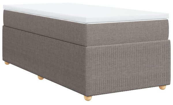 VidaXL Κρεβάτι Boxspring με Στρώμα Taupe 100 x 200 εκ. Υφασμάτινο