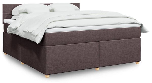 VidaXL Κρεβάτι Boxspring με Στρώμα Σκούρο Καφέ 180x200 εκ Υφασμάτινο