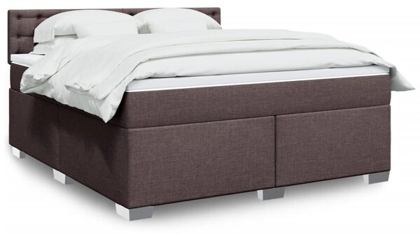 VidaXL Κρεβάτι Boxspring με Στρώμα Σκούρο Καφέ 180x200 εκ Υφασμάτινο