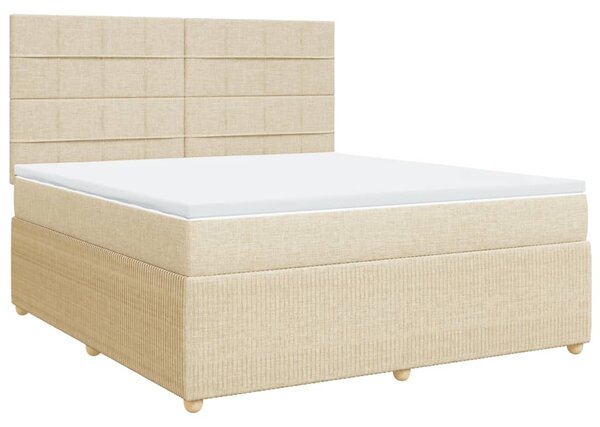 VidaXL Κρεβάτι Boxspring με Στρώμα Κρεμ 180x200 εκ. Υφασμάτινο