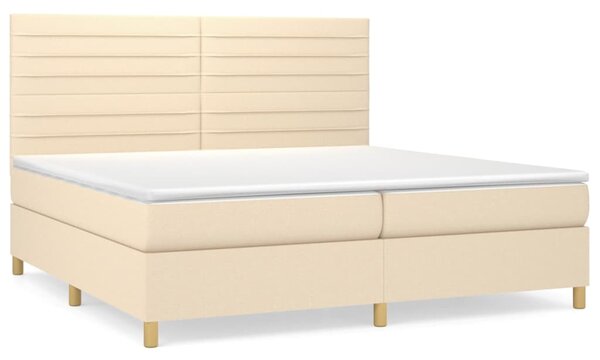 VidaXL Κρεβάτι Boxspring με Στρώμα Κρεμ 200x200 εκ. Υφασμάτινο