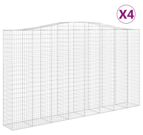 VidaXL Συρματοκιβώτια Τοξωτά 4 τεμ. 400x50x220/240 εκ. Γαλβαν. Ατσάλι