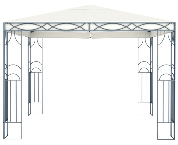 VidaXL Κιόσκι με Φωτάκια LED Κρεμ 300 x 300 εκ