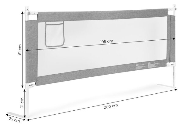 Προστατευτικό Κάγκελο Κρεβατιού Ecotoys 200cm, για Παιδική Ασφάλεια
