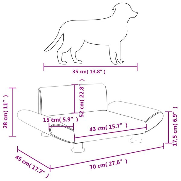 Κρεβάτι Σκύλου Taupe 70x45x28 εκ. Υφασμάτινο - Μπεζ-Γκρι