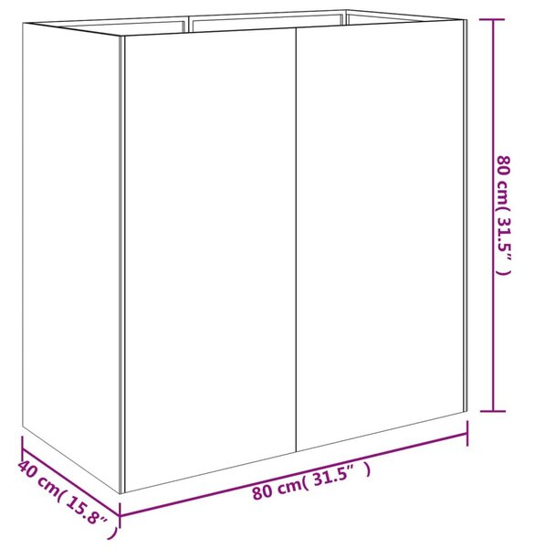 Ζαρντινιέρα 80x40x80 εκ. από Ατσάλι Σκληρυθέν στον Αέρα - Καφέ