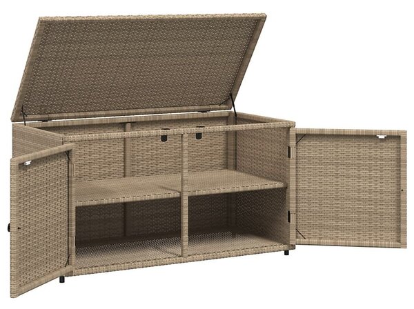 Ντουλάπι Αποθήκευσης Κήπου Beige 110x55x60,5εκ. Συνθετικό Ρατάν - Μπεζ