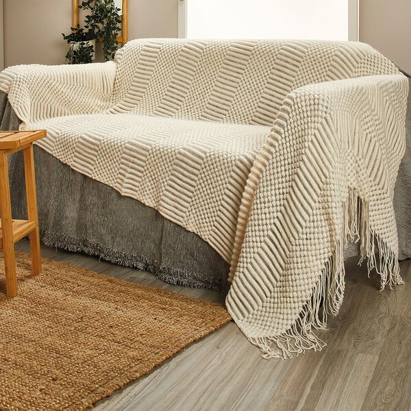 Διακοσμητικό Ριχτάρι Fleece/Κουβέρτα Καναπέ (130x180) Whitegg KB135/4 Ecru