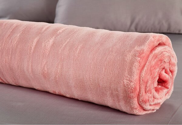 Κουβέρτα Fleece Μονή (160x220) Whitegg KB158 Ροζ