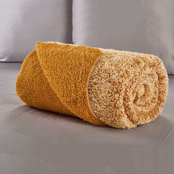 Κουβέρτα Fleece Μονή Με Γουνάκι (160x200) Whitegg KB156 Ώχρα