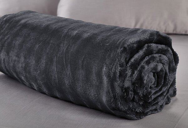 Κουβέρτα Fleece Μονή (160x220) Whitegg KB158 Μαύρο