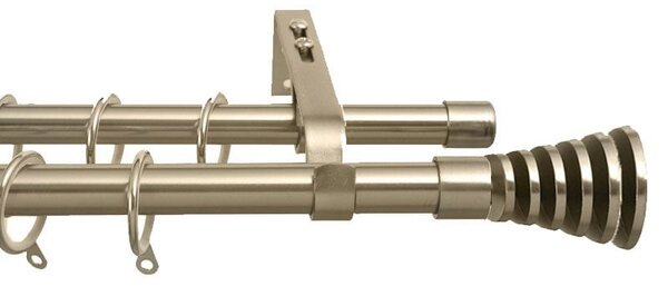 Κουρτινόξυλο Διπλό Επεκτεινόμενο 140-240cm Με Άκρα Grace Beauty Bronze 450246