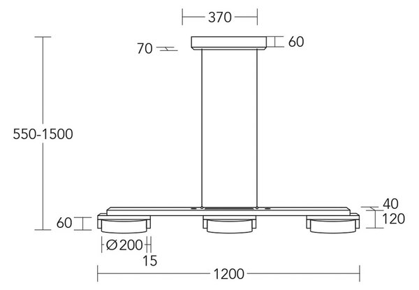 HerzBlut LED κρεμαστό φωτιστικό Talon, ξύλο, πάνω/κάτω, ρυθμιζόμενο