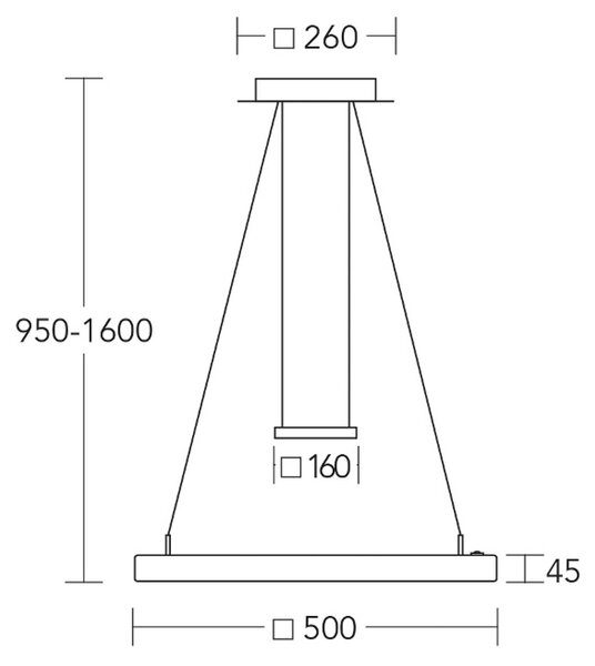 HerzBlut LED κρεμαστό φωτιστικό Leonora, ξύλο, 50 cm, dimmable