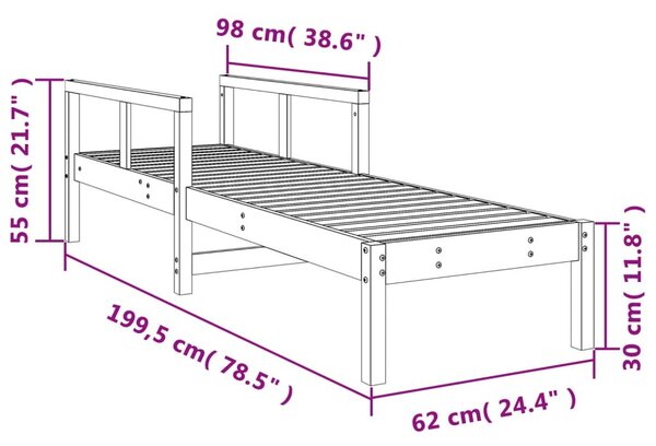 Ξαπλώστρα Λευκή 199,5x62x55 εκ. από Μασίφ Ξύλο Πεύκου - Λευκό