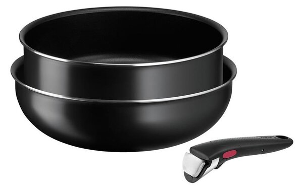 Tefal - Σετ τηγάνια 3 τμχ INGENIO EASY COOK & CLEAN BLACK