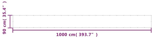 Διαχωριστικό Βεράντας Λευκό 90x1000εκ 100% Πολ. Ύφασμα Oxford - Λευκό