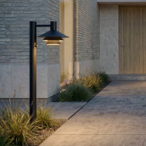 Lucande Φωτιστικό διαδρόμου LED Montaro, 100 cm, ανθρακί, με αισθητήρα, Μαύρο, Αλουμίνιο, σύγχρονο