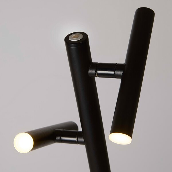 Searchlight Φωτιστικό LED με μπαταρία 10460BK, μαύρο, ύψος 127 cm, CCT 2-φωτιστικό., ρυθμιζόμενος, Μαύρο, Σαλόνι / τραπεζαρία, Μέταλλο, σύγχρονο