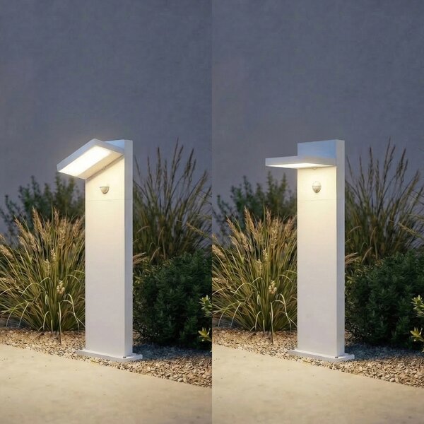 Lucande Φωτιστικό διαδρόμου LED Silvan, λευκό, 65 cm, με αισθητήρα, IP54, Λευκό, Αλουμίνιο, σύγχρονο