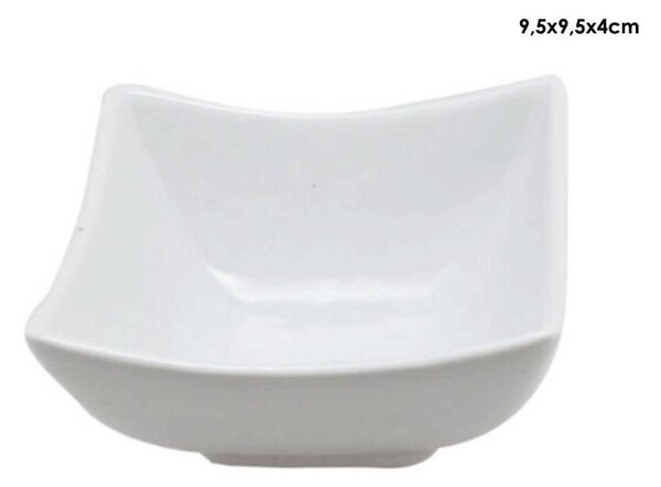 Μπωλ Σερβιρίσματος FOOD FOR FUN 24301244 Πορσελάνη, τετράγωνο, 9,5x9,5x4cm, άσπρο