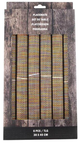 Set 6 Σουπλά (22280506) Πολυεστέρας, 45 x 30 x 0.5 cm, πολύχρωμα