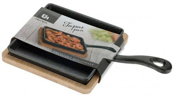 Μαντεμένιο πιάτο σερβιρίσματος tapas Excellent Houseware με σανίδα bamboo Διαστάσεων 24.5x15.5x5cm