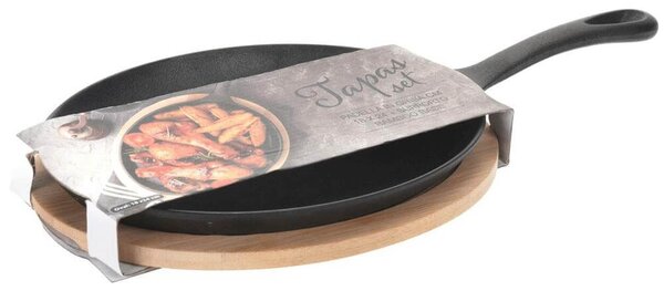 Μαντεμένιο οβάλ πλατώ σερβιρίσματος tapas Excellent Houseware με σανίδα bamboo Διαστάσεων 38.5x19.5x5.5cm
