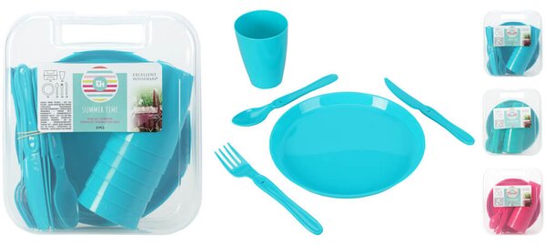 Σετ Picnic Happy Day - 31τμχ Ποτήρι, Πιάτο, Μαχαίρι, Πιρούνι, Κουτάλι