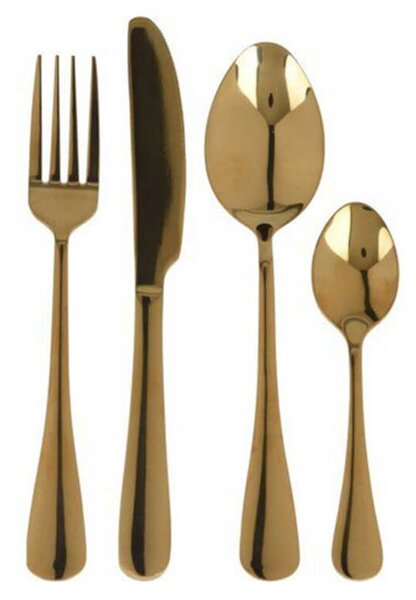 Σετ Μαχαιροπίρουνα Excellent Houseware ανοξείδωτα Χρυσά - 16τμχ
