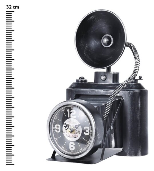 Επιτραπέζιο ρολόι photo camera design C37901140 Μεταλλικό, 20x19x32cm