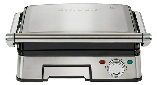 Τοστιέρα - Γκριλιέρα Singer Panini Grill PG-2000 με ισχύ 1800W, αποσπώμενες πλάκες και επιφάνεια ψησίματος 29 x 23 cm