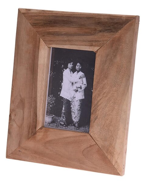 Koρνίζα Ξύλο Teak, με βάση και εσοχή - 22x27.5cm