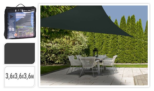 Πανί σκίασης τριγωνικό C46400320 - 3.6x3.6x3.6m - Dark Grey