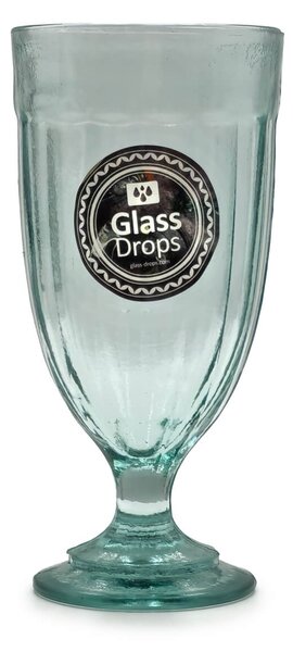 Ποτήρι Glass Drops Casual (1393) Από ανακυκλωμένο γυαλί, Χωρητικότητας 400ml, Διαστάσεων Ø 9.5 x Υ 18.5 cm