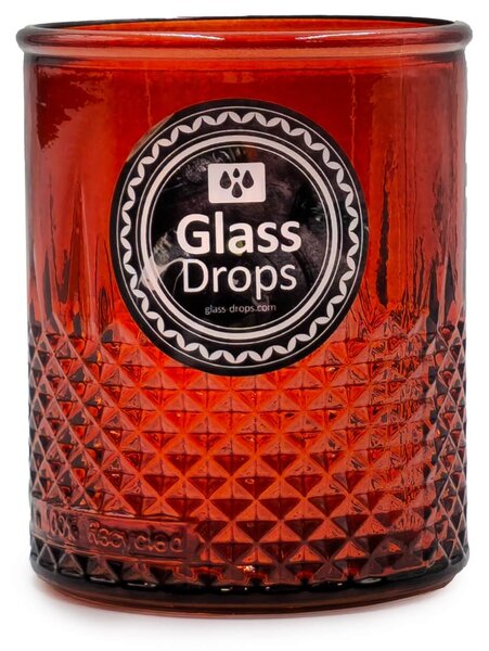 Ποτήρι Glass Drops Diamante (2394DB343) Από ανακυκλωμένο γυαλί, Χωρητικότητας 400ml, Διαστάσεων Ø 8.7 x Υ 10.5 cm, Pumpkin