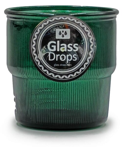 Ποτήρι Glass Drops Ribbed (2415DB734) Από ανακυκλωμένο γυαλί, Χωρητικότητας 300ml, Διαστάσεων Ø 9 x Υ 9 cm, Albahaca