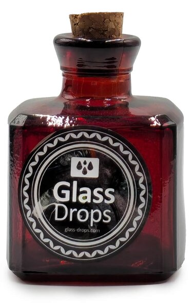 Διακοσμητικό Μπουκάλι με πώμα Glass Drops Cuadrada (5322DB738) Aπό 100% ανακυκλωμένο γυαλί, Xωρητικότητας 200ml, Διαστάσεων Ø 7 x Υ 10 cm, Τerracotta