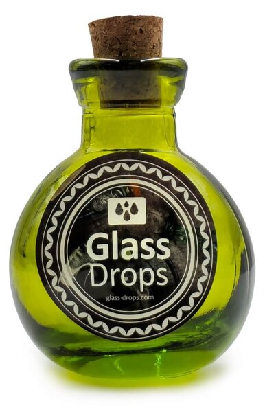 Διακοσμητικό Μπουκάλι με πώμα Glass Drops Βοlas (5321DB750) Aπό 100% ανακυκλωμένο γυαλί, Xωρητικότητας 125ml, Διαστάσεων Ø 7 x Υ 10 cm, Green
