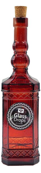 Διακοσμητικό Μπουκάλι με πώμα Glass Drops Miguelete (5032DB738) Aπό 100% ανακυκλωμένο γυαλί, Xωρητικότητας 500ml, Διαστάσεων Ø 7 x Υ 27 cm, Terracotta