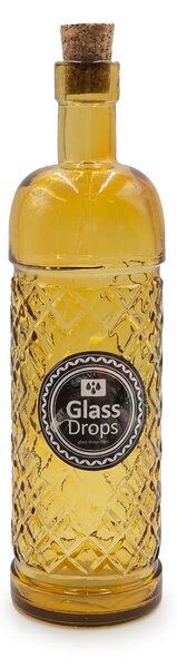 Διακοσμητικό Μπουκάλι με πώμα Glass Drops Anis (5047DB411) Aπό 100% ανακυκλωμένο γυαλί, Xωρητικότητας 500ml, Διαστάσεων Ø 7 x Υ 24 cm, Yellow Gold