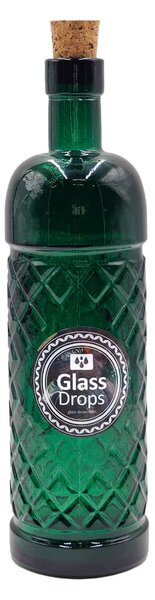 Διακοσμητικό Μπουκάλι με πώμα Glass Drops Anis (5047DB734) Aπό 100% ανακυκλωμένο γυαλί, Xωρητικότητας 500ml, Διαστάσεων Ø 7 x Υ 24 cm, Αlbahaca