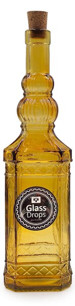 Διακοσμητικό Μπουκάλι με πώμα Glass Drops Miguelete (5033DB411) Aπό 100% ανακυκλωμένο γυαλί, Xωρητικότητας 700ml, Διαστάσεων Ø 8 x Υ 30 cm, Yellow Gol
