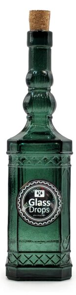 Διακοσμητικό Μπουκάλι με πώμα Glass Drops Miguelete (5032DB751) Aπό 100% ανακυκλωμένο γυαλί, Xωρητικότητας 500ml, Διαστάσεων Ø 7 x Υ 27 cm, Green Murt