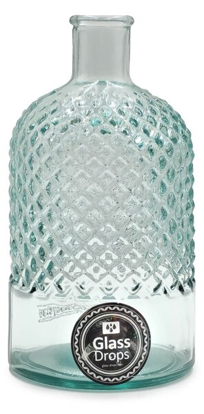 Διακοσμητικό Βάζο Glass Drops Diamante (5989) Aπό 100% ανακυκλωμένο γυαλί, Xωρητικότητας 1.5L, Διαστάσεων Ø 12 x Υ 22 cm