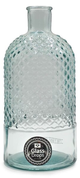 Διακοσμητικό Βάζο Glass Drops Diamante (5988) Aπό 100% ανακυκλωμένο γυαλί, Xωρητικότητας 2.5L, Διαστάσεων Ø 14 x Υ 28 cm